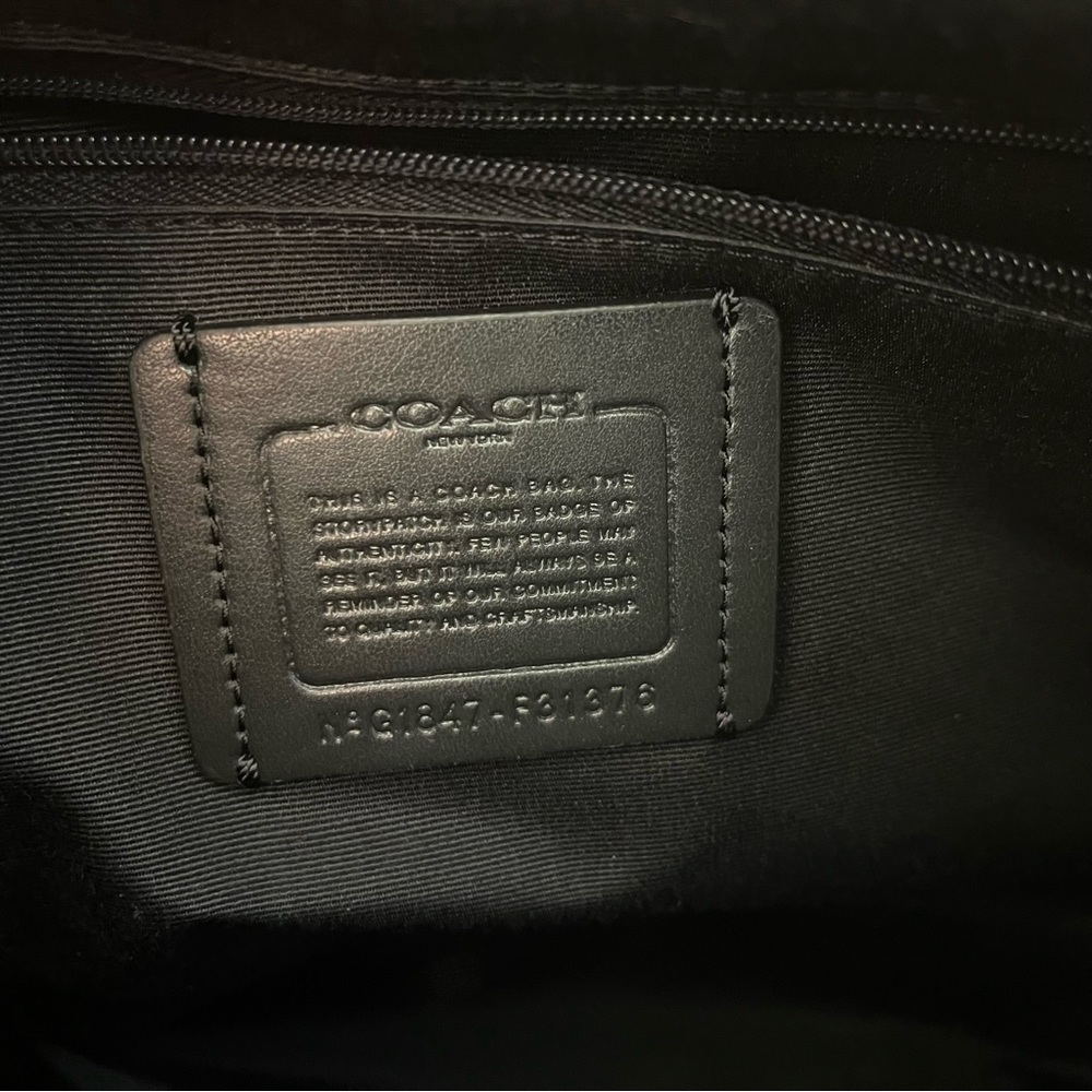Coach Pebble Leather Large Bennett Satchel Crossbody Bag Black Style F31376 - Picture 7 of 12